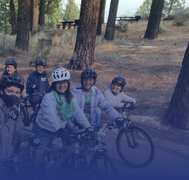 kids having fun riding bikes at bike camp